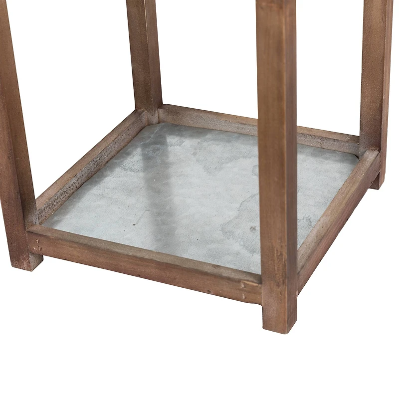 Farmhouse Brown Candle Lantern Set, 24.5" & 20"