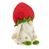 9.5" Green & Red Boy Springtime Strawberry Gnome