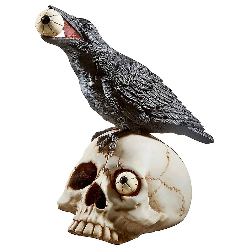 Design Toscano 5.5" All-Seeing Harbinger of Doom Raven & Skull Statue