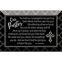 Our Pastor Glass Plaque with Easel