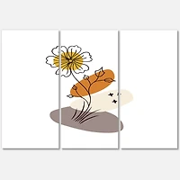 Designart - Abstract Flowers On Minimal Shapes I