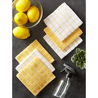 DII® Yellow Combo Windowpane Dishcloths, 6ct.