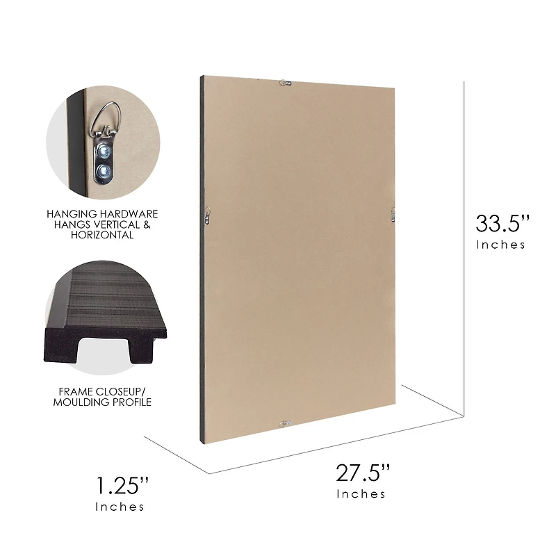 Head West® Rustic Brown Framed Beveled Glass Accent Wall Mirror