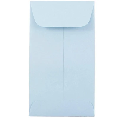JAM Paper 3.125" x 5.5" Pastel Baby Blue Coin Business Envelopes, 50ct.