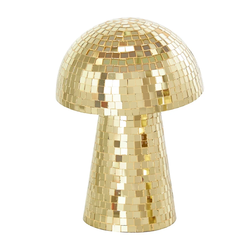 Gold Mushroom Mosaic Mirrored Sculpture Set