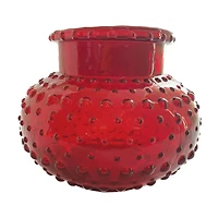 Hello Honey® 5" Red Round Glass Hobnail Vase