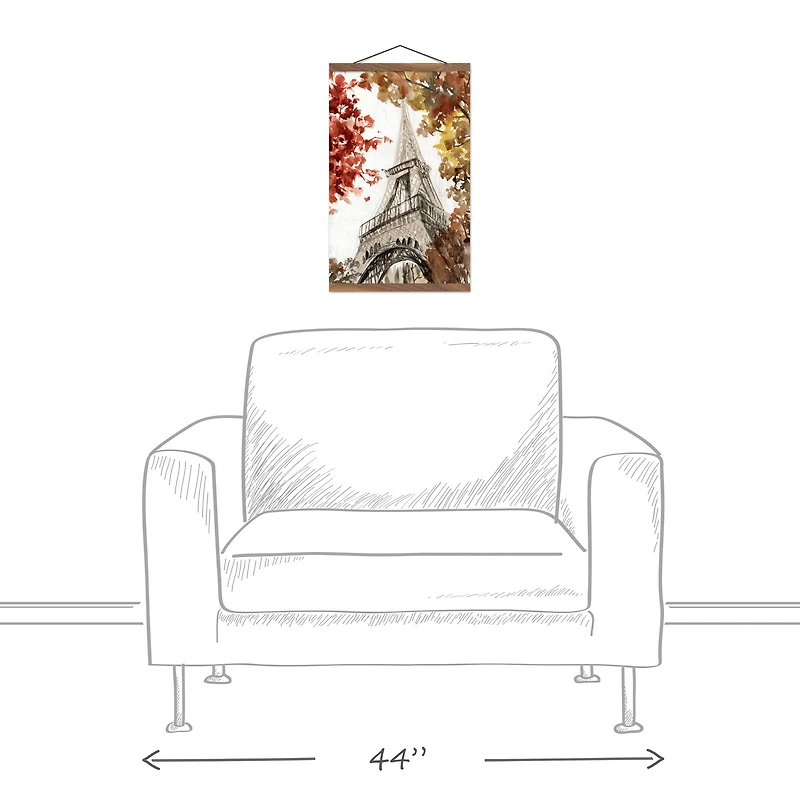 Fall Eiffel Tower Teak Hanging Canvas