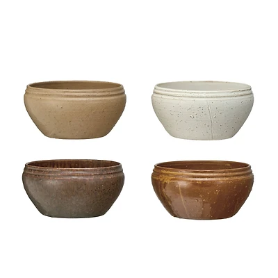 Hello Honey® 6" Large Earthen Hues Stoneware Bowl Set