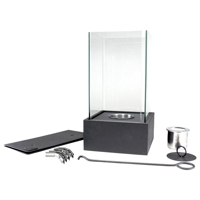 15" Bio Ethanol Ventless Portable Tabletop Fireplace with Flame Guard