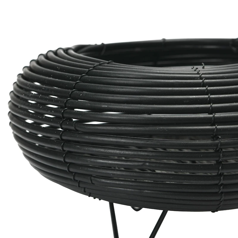 6" Black Plastic Planter with Metal Feet