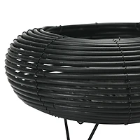 6" Black Plastic Planter with Metal Feet