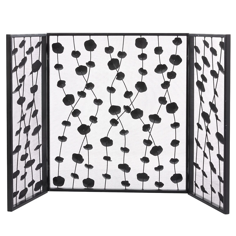 Gold Metal Modern Fireplace Screen, 32" x 56" x 1"