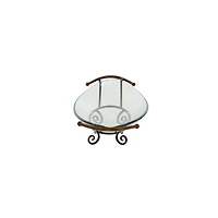 Brass Glass and Metal Modern Serving Bowl, 6" x 30" x 12"