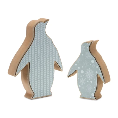 Wood Penguin Décor Set, 6" & 8"