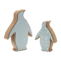 Wood Penguin Décor Set, 6" & 8"