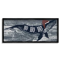 Stupell Industries Ho Ho Ho Christmas Santa Whale Framed Giclee Art
