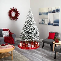 7ft. Pre-Lit White River Mountain Pine Artificial Christmas Tree, Clear LED Lights