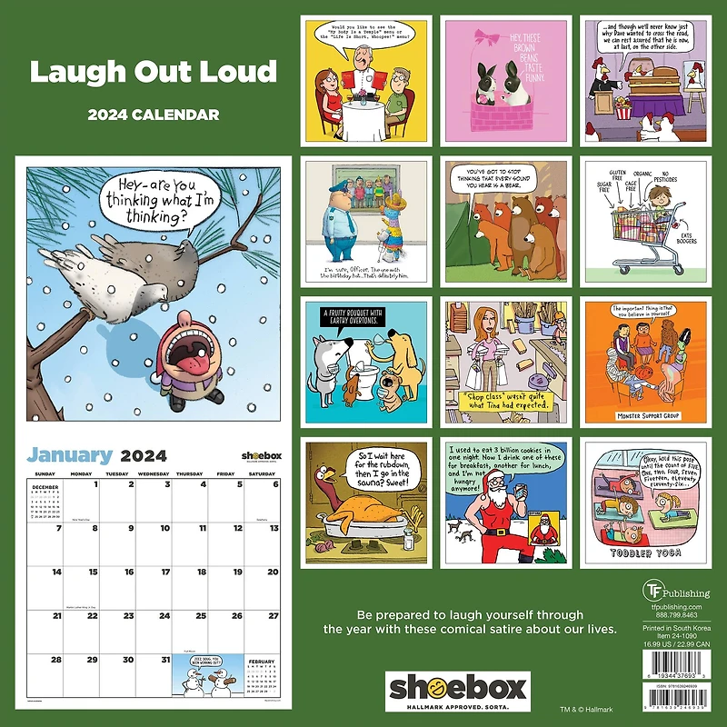 TF Publishing 2024 Laugh Out Loud Shoebox Wall Calendar