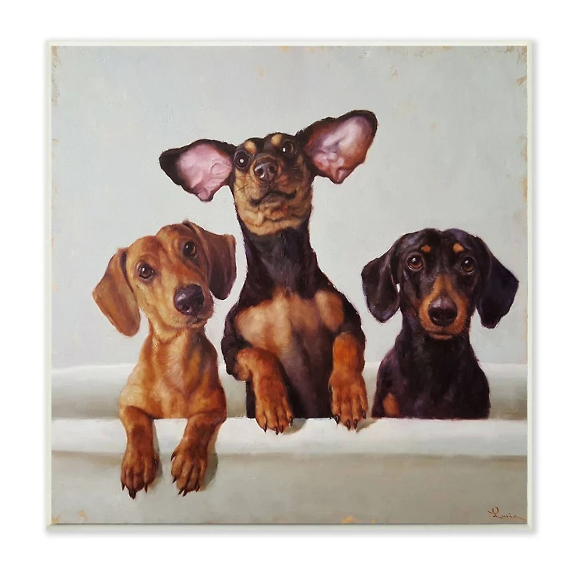 Stupell Industries Dachshunds in the Tub Wall Plaque