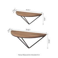 Glitzhome® Farmhouse Metal & Wooden Triangle Floating Shelf Set