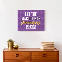 Let Shenanigans Begin Mardi Gras Canvas Wall Art
