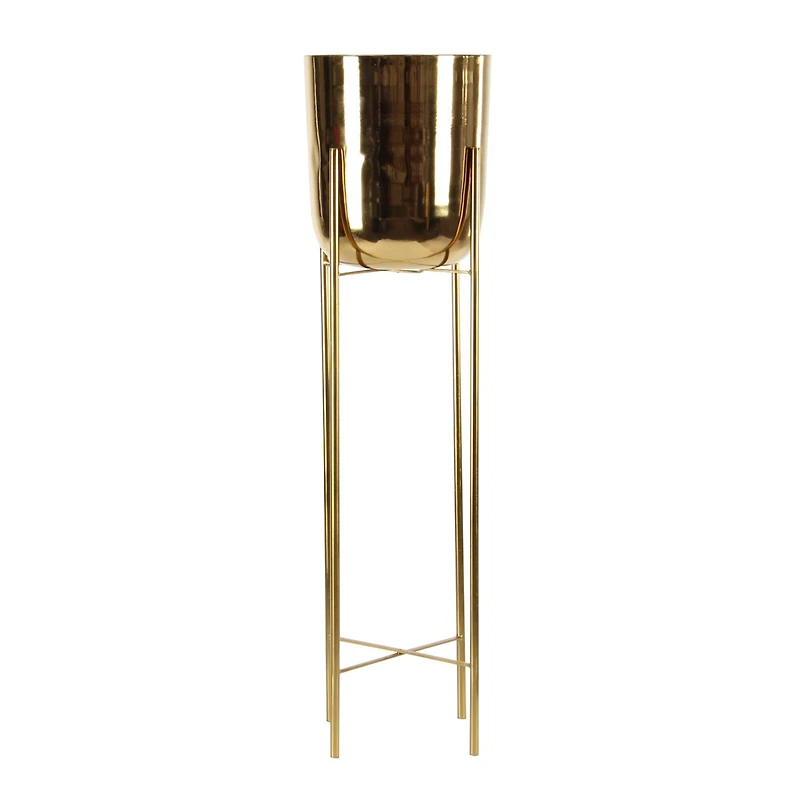 CosmoLiving by Cosmopolitan Gold Metal Glam Planter Set, 39" & 46"