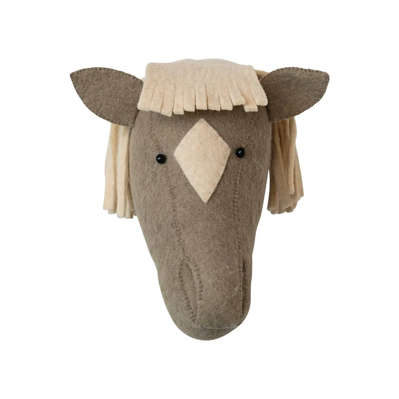 Hello Honey® 10" Gray Handmade Wool Felt Horse Head Wall Hanging