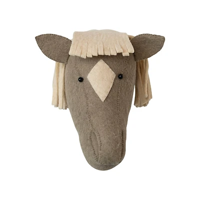 Hello Honey® 10" Gray Handmade Wool Felt Horse Head Wall Hanging