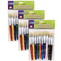 Creativity Street® Beginner Flat Stubby Paint Brushes, Flat Stubby Brushes, 3 Packs of 10