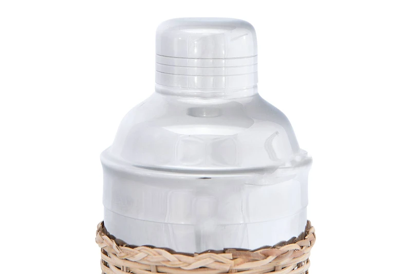 Hello Honey® 17 oz. Stainless Steel Cocktail Shaker with Woven Rattan Sleeve