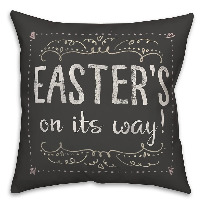 Easter Chalk Pillow 2 18" x 18" Throw Pillow