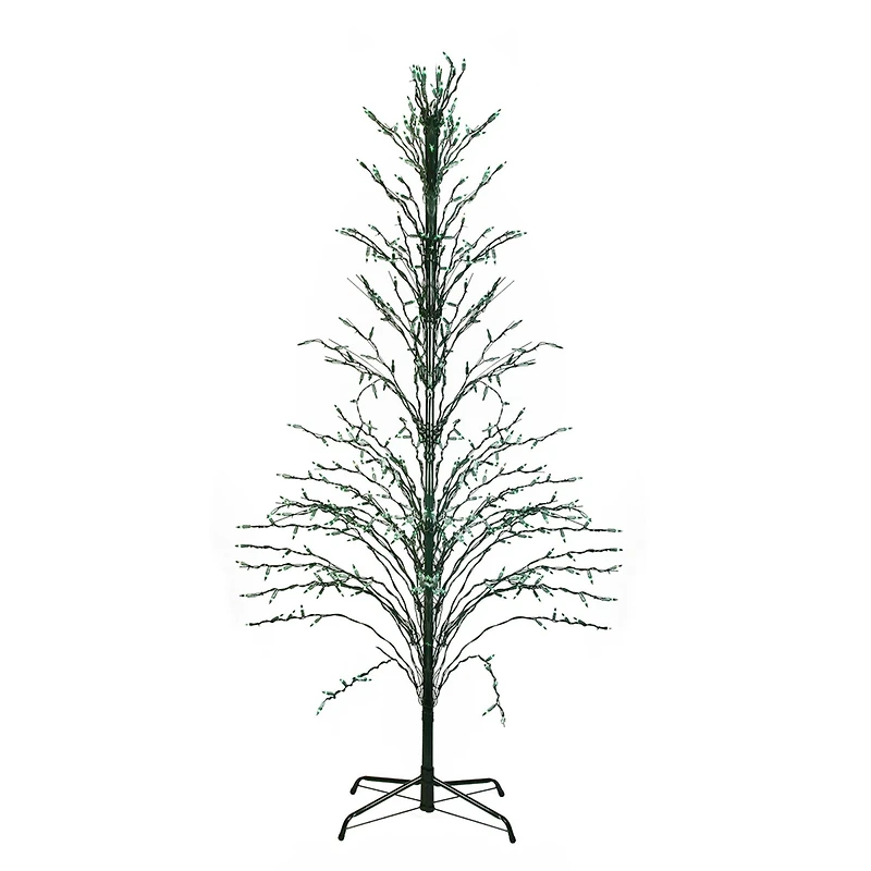 9ft. Pre-Lit Cascade Twig Artificial Christmas Tree, Green Lights