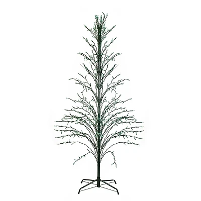 9ft. Pre-Lit Cascade Twig Artificial Christmas Tree, Green Lights