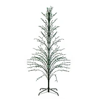 9ft. Pre-Lit Cascade Twig Artificial Christmas Tree, Green Lights