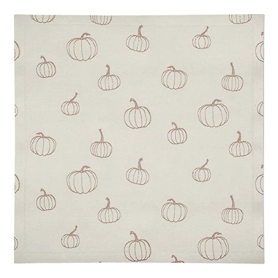 Dusty Rose Mini Pumpkin Pattern Cotton Twill Napkin