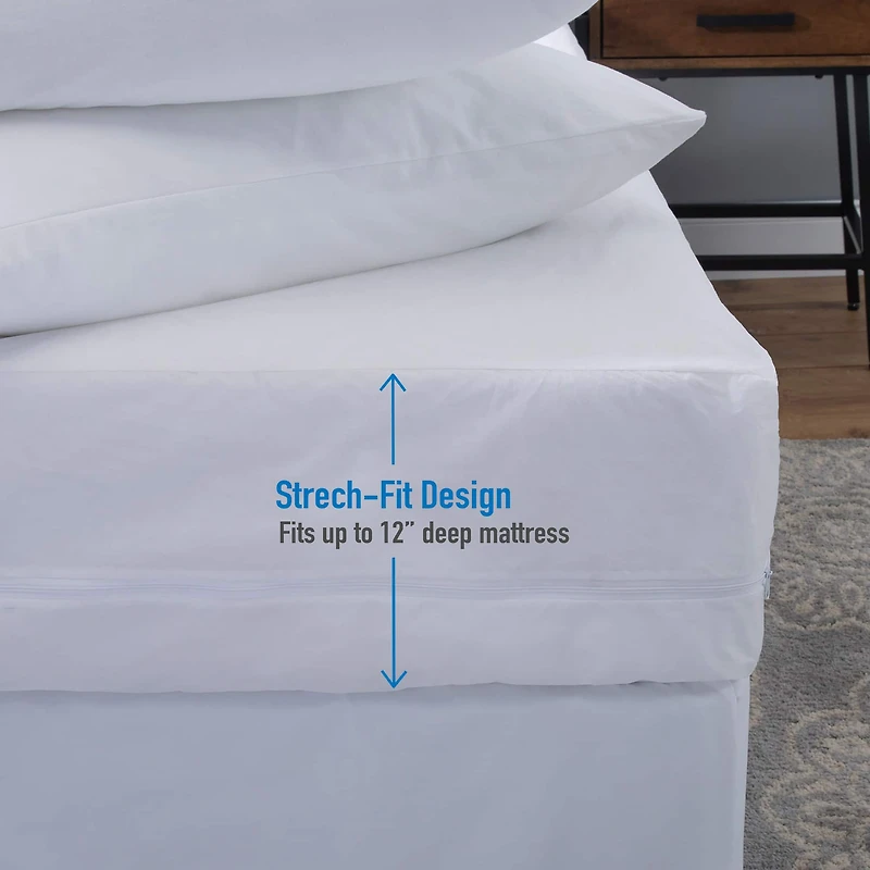 Home Details Deluxe Mattress Protector with Full Zippered Encasement, Twin