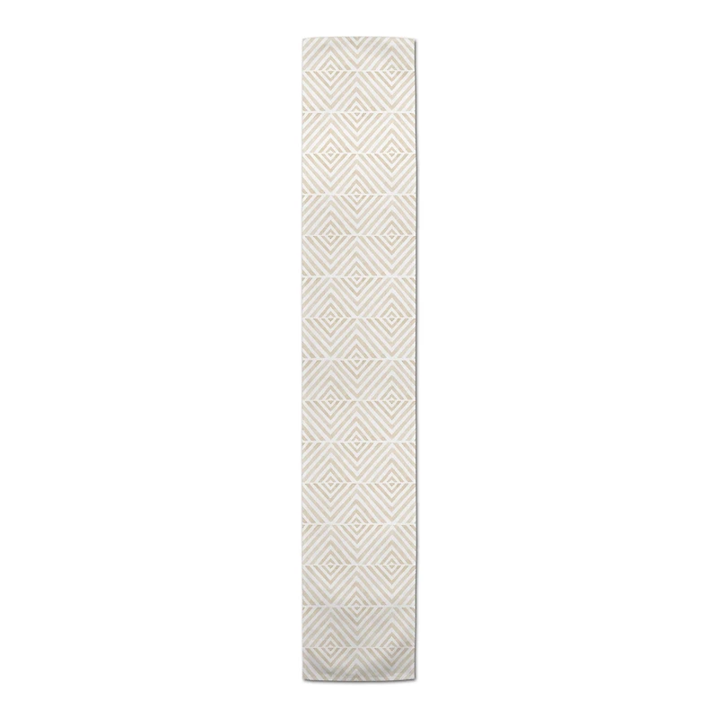 7.5ft. Cream Diamond Pattern Cotton Twill Table Runner