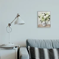 Stupell Industries Carpe Diem with White Hydrangea Bouquet Gray Framed Wall Art