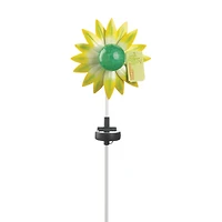 21.5" Green and Yellow Flower Solar Stake
