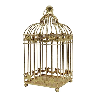 Gold Iron Birdcage with Bows Tabletop Décor by Ashland