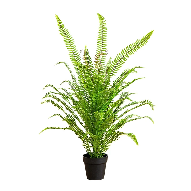 3ft. UV Resistant Artificial Boston Fern Potted Plant with Real Touch Leaves (Indoor/Outdoor)
