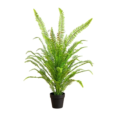 3ft. UV Resistant Artificial Boston Fern Potted Plant with Real Touch Leaves (Indoor/Outdoor)