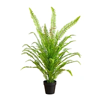 3ft. UV Resistant Artificial Boston Fern Potted Plant with Real Touch Leaves (Indoor/Outdoor)