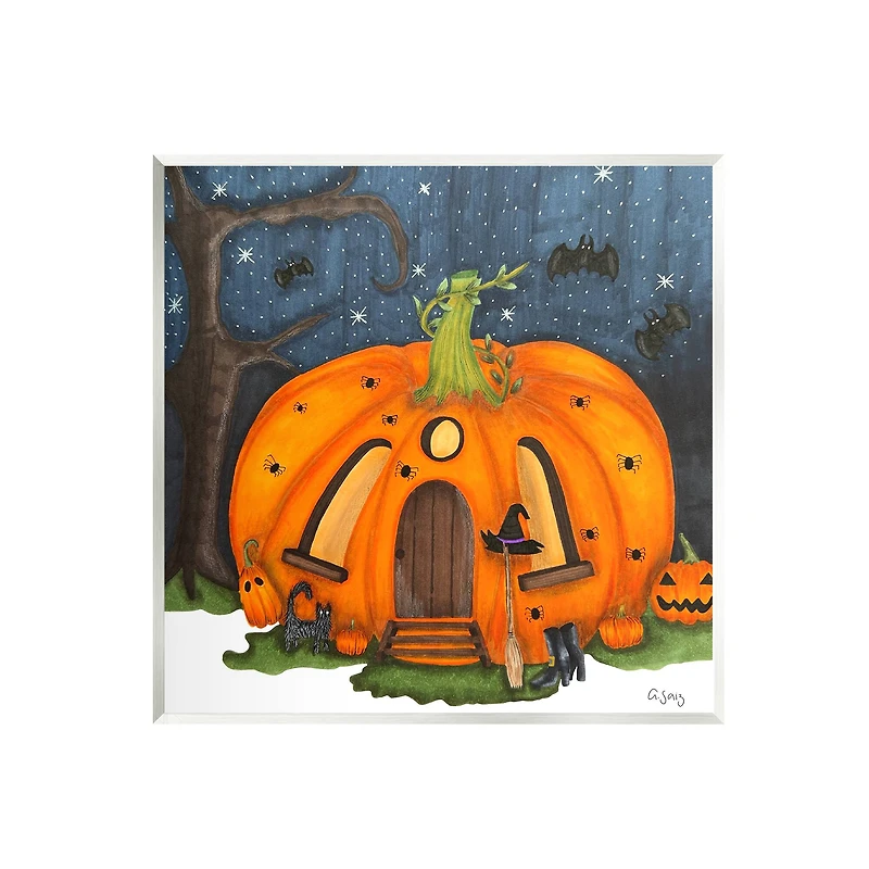 Stupell Industries Pumpkin House In Woods Wall Plaque Art