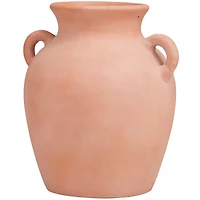 11" Orange Ceramic Terra Cotta Jug Vase with Handles