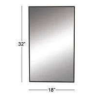 32" Black Contemporary Wood Wall Mirror