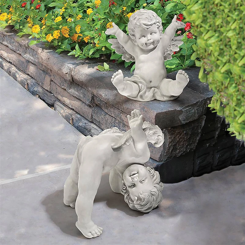 Design Toscano Topsy and Turvey the Cherub Twins Statues Set