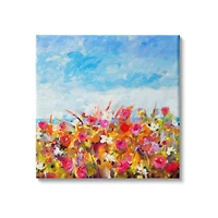Stupell Industries Bold Summer Blooming Flower Field Under Cloudy Sky Canvas Wall Art