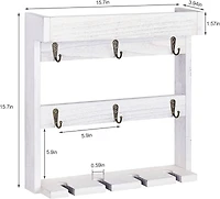 NEX™ 16" Gray White Wood Wall-Mounted Coffee Mug Rack