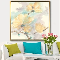 Designart - Magnolias in White II - Cabin & Lodge Framed Canvas